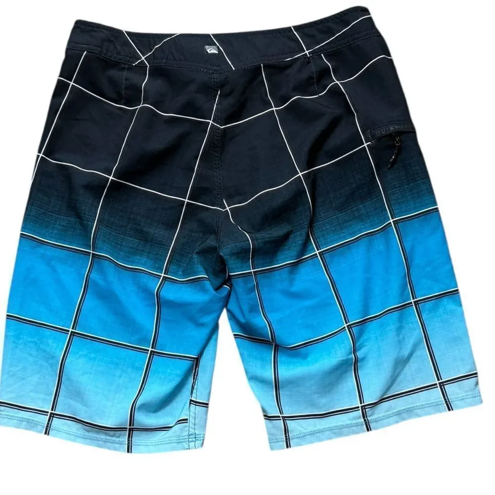 Quicksilver Blue & Black Window Payne Board Shorts